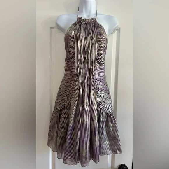 Alexis Leina Purple and Green Halter Mini Dress - Picture 7 of 14